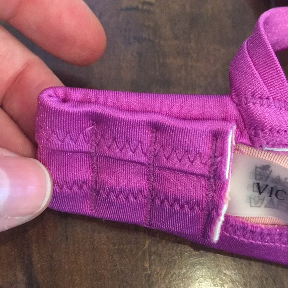 Victoria’s Secret Pinkish Purple Rhinestone Straps 34DD. Bottom size Small - Picture 11 of 13